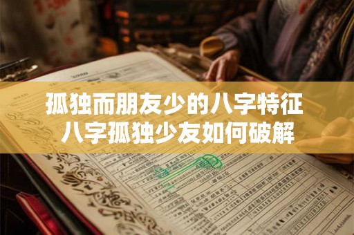 孤独而朋友少的八字特征 八字孤独少友如何破解