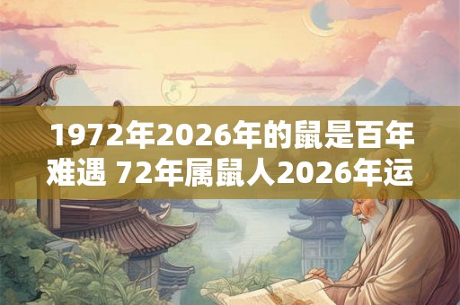 1972年2026年的鼠是百年难遇 72年属鼠人2026年运势