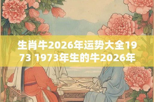 生肖牛2026年运势大全1973 1973年生的牛2026年运势如何