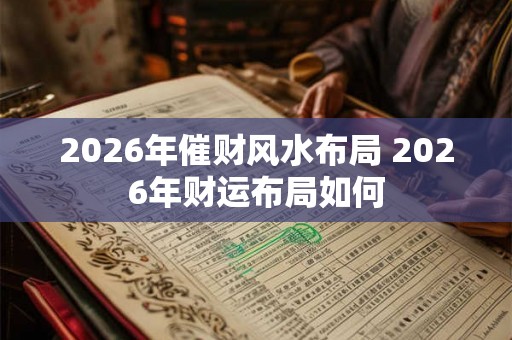 2026年催财风水布局 2026年财运布局如何