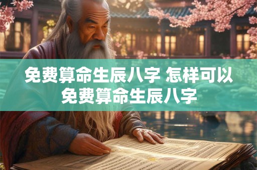 免费算命生辰八字 怎样可以免费算命生辰八字