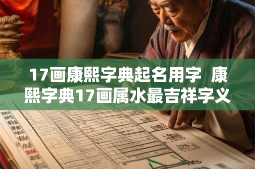 17画康熙字典起名用字  康熙字典17画属水最吉祥字义