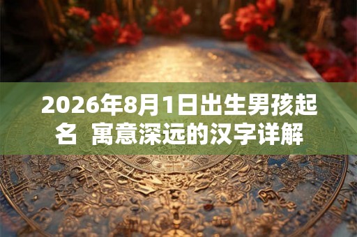 2026年8月1日出生男孩起名  寓意深远的汉字详解