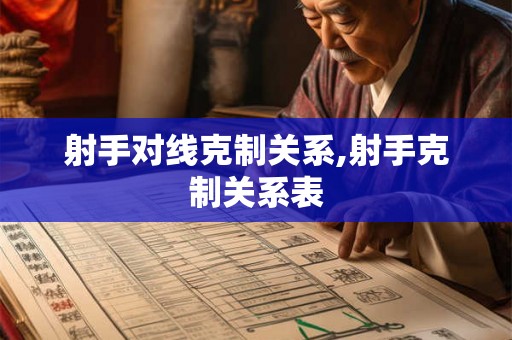 射手对线克制关系,射手克制关系表