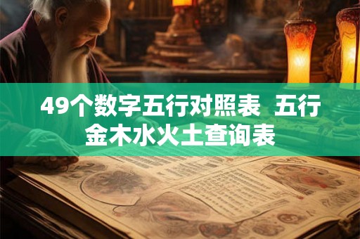 49个数字五行对照表 五行金木水火土查询表 49个数字五行对照表 五行金木水火土查询表