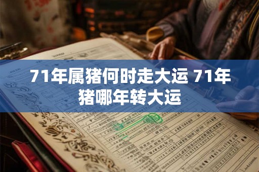 71年属猪何时走大运 71年猪哪年转大运