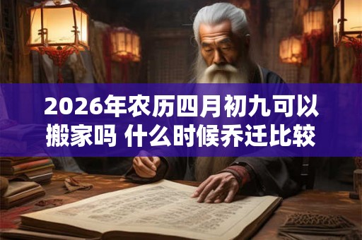 2026年农历四月初九可以搬家吗 什么时候乔迁比较好