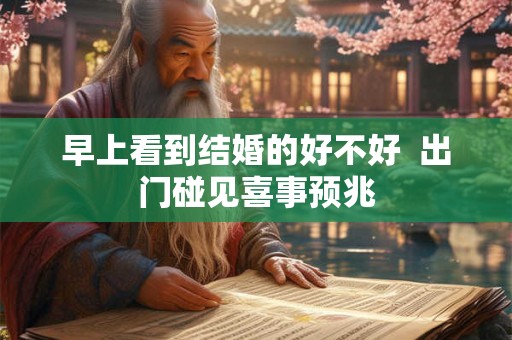 早上看到结婚的好不好  出门碰见喜事预兆