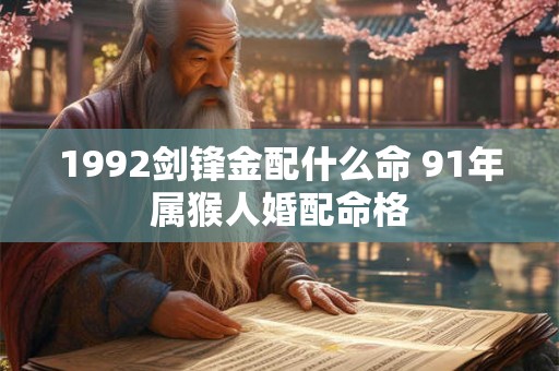 1992剑锋金配什么命 91年属猴人婚配命格
