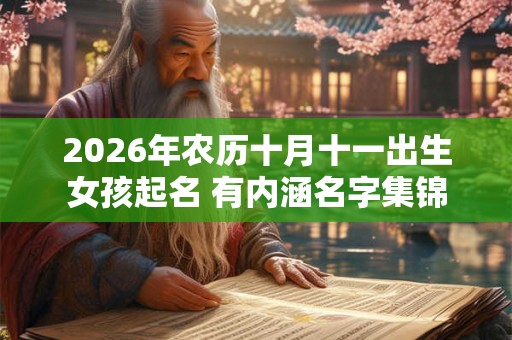 2026年农历十月十一出生女孩起名 有内涵名字集锦