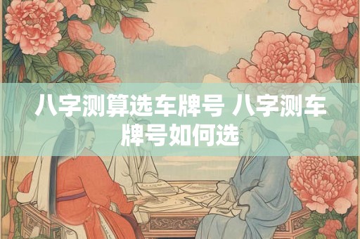 八字测算选车牌号 八字测车牌号如何选