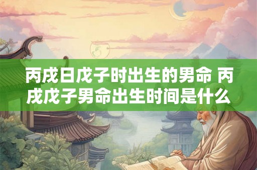 丙戌日戊子时出生的男命 丙戌戊子男命出生时间是什么