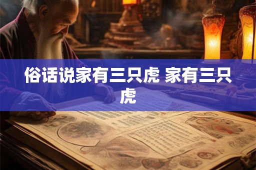 俗话说家有三只虎 家有三只虎