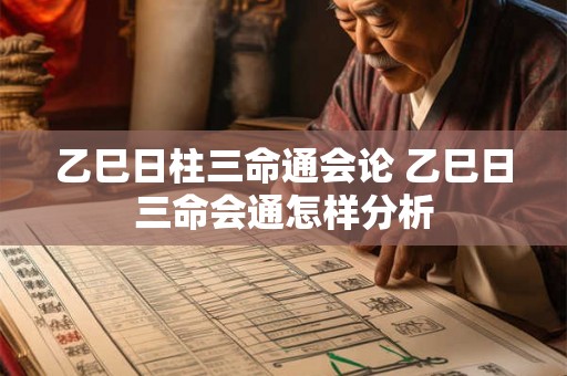 乙巳日柱三命通会论 乙巳日三命会通怎样分析