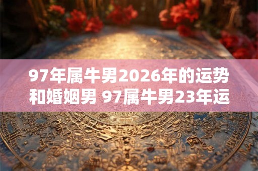 97年属牛男2026年的运势和婚姻男 97属牛男23年运势和婚姻如何
