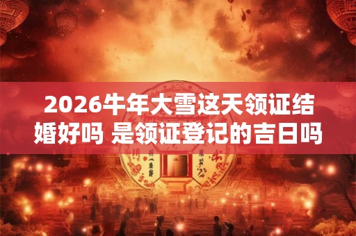 2026牛年大雪这天领证结婚好吗 是领证登记的吉日吗
