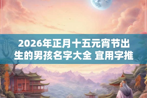 2026年正月十五元宵节出生的男孩名字大全 宜用字推荐
