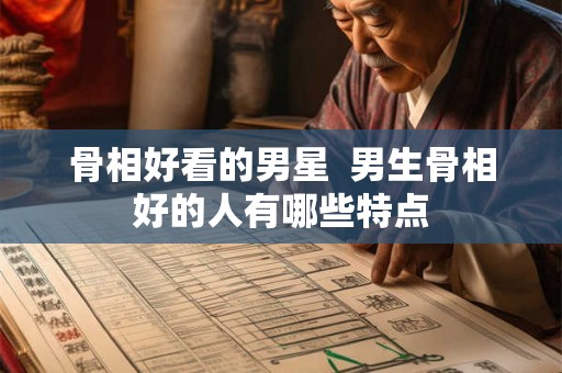 骨相好看的男星  男生骨相好的人有哪些特点