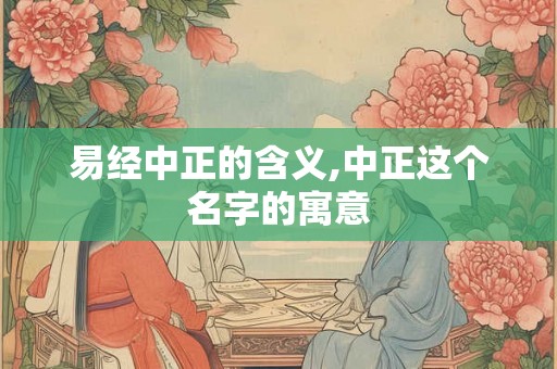 易经中正的含义,中正这个名字的寓意