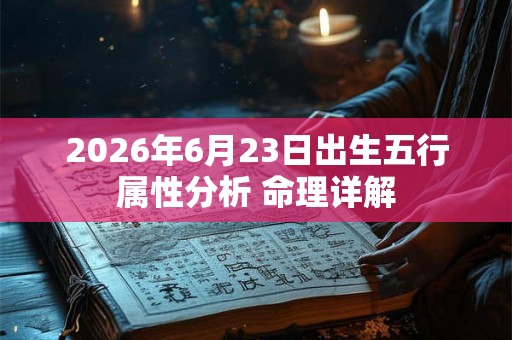 2026年6月23日出生五行属性分析 命理详解