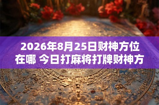 2026年8月25日财神方位在哪 今日打麻将打牌财神方位