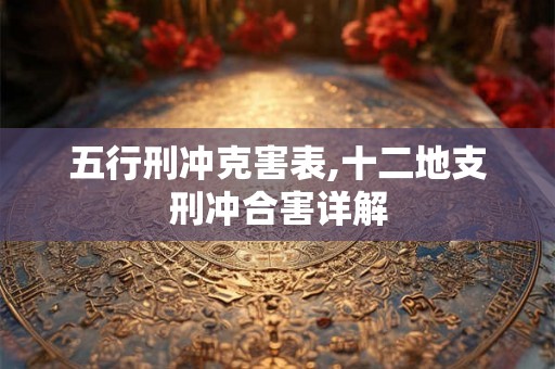 五行刑冲克害表,十二地支刑冲合害详解