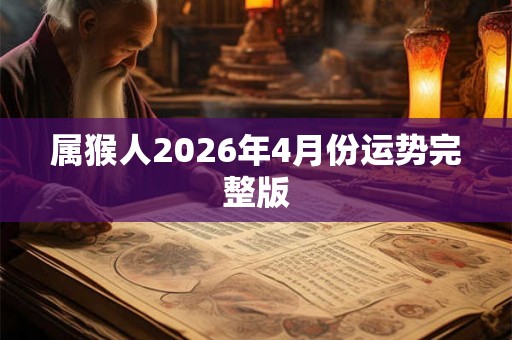 属猴人2026年4月份运势完整版