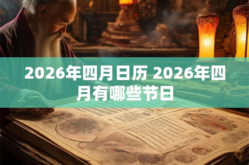 2026年四月日历 2026年四月有哪些节日