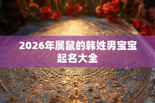2026年属鼠的韩姓男宝宝起名大全