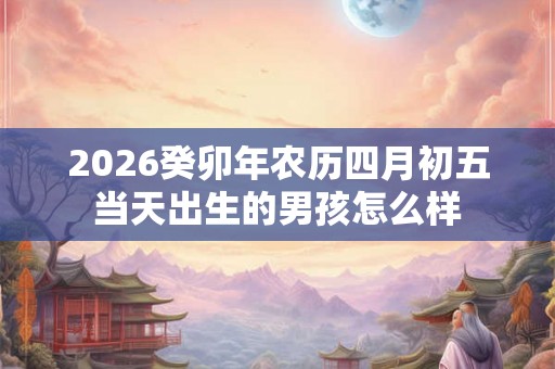 2026癸卯年农历四月初五当天出生的男孩怎么样