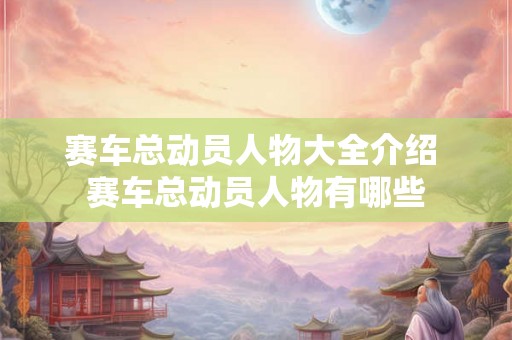 赛车总动员人物大全介绍 赛车总动员人物有哪些
