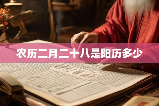 农历二月二十八是阳历多少
