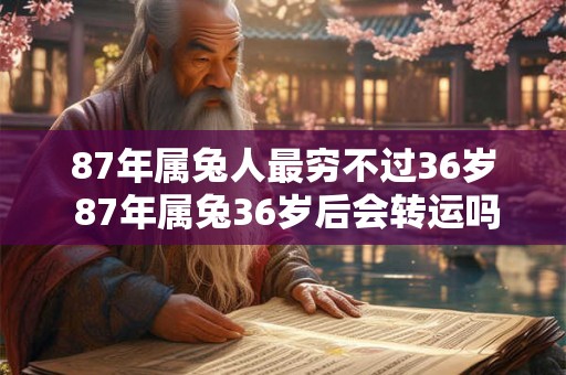87年属兔人最穷不过36岁 87年属兔36岁后会转运吗