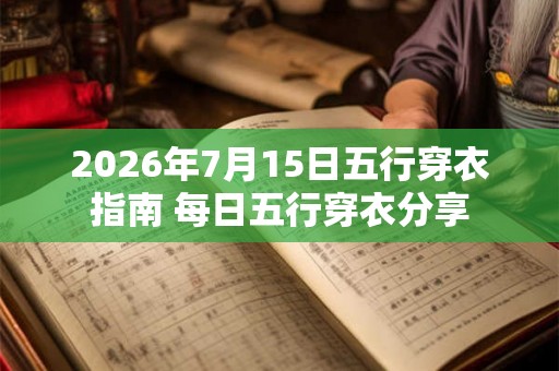 2026年7月15日五行穿衣指南 每日五行穿衣分享