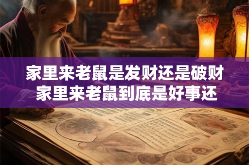 家里来老鼠是发财还是破财 家里来老鼠到底是好事还是坏事会给我们带来财运还是会让我们破财消灾