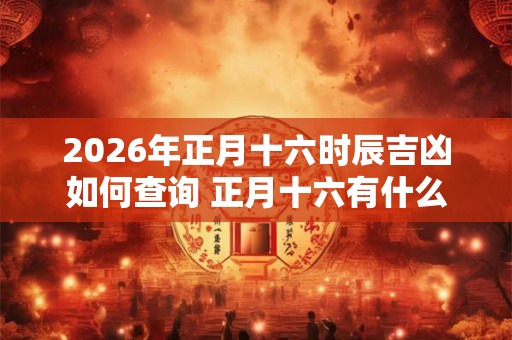 2026年正月十六时辰吉凶如何查询 正月十六有什么风俗 2026年正月十六时辰吉凶如何查询 正月十六有什么风俗
