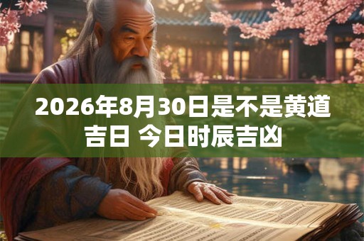2026年8月30日是不是黄道吉日 今日时辰吉凶