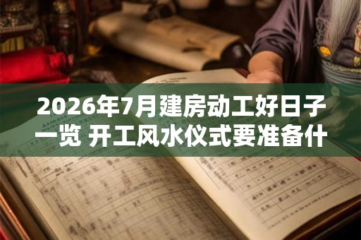 2026年7月建房动工好日子一览 开工风水仪式要准备什么