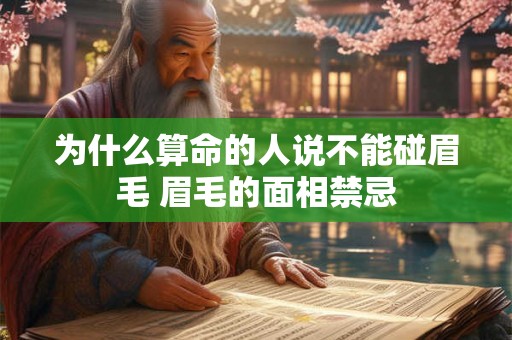 为什么算命的人说不能碰眉毛 眉毛的面相禁忌
