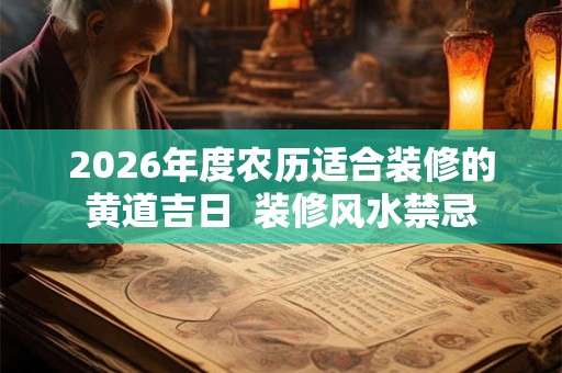 2026年度农历适合装修的黄道吉日 装修风水禁忌 2026年度农历适合装修的黄道吉日 装修风水禁忌