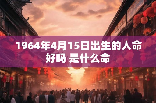 1964年4月15日出生的人命好吗 是什么命