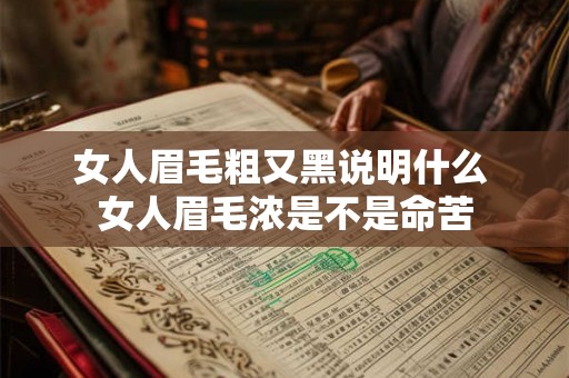 女人眉毛粗又黑说明什么 女人眉毛浓是不是命苦 女人眉毛粗又黑说明什么 女人眉毛浓是不是命苦