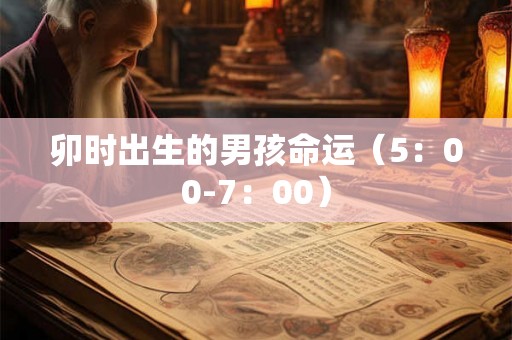 卯时出生的男孩命运（5：00-7：00）