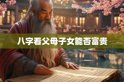 八字看父母子女能否富贵