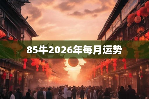 85牛2026年每月运势