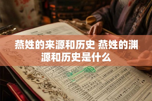 燕姓的来源和历史 燕姓的渊源和历史是什么
