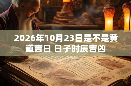 2026年10月23日是不是黄道吉日 日子时辰吉凶 2026年10月23日是不是黄道吉日 日子时辰吉凶