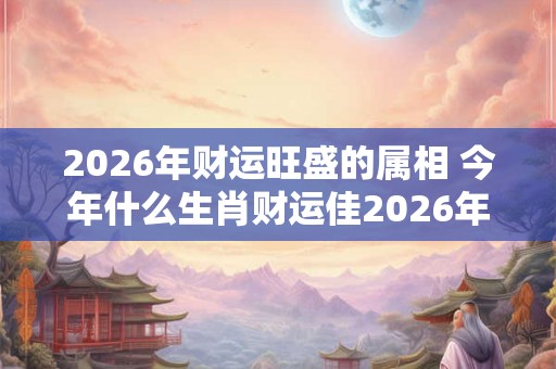 2026年财运旺盛的属相 今年什么生肖财运佳2026年 2026年财运旺盛的属相 今年什么生肖财运佳2026年