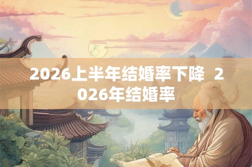 2026上半年结婚率下降  2026年结婚率