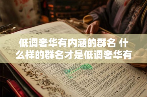低调奢华有内涵的群名 什么样的群名才是低调奢华有内涵的